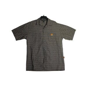 FB COUNTY Brown Plaid Short Sleeve Checker Work Shirt Mens XL